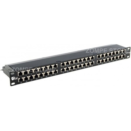 Orel Panneau de Brassage 48-Ports STP Cat6A 19" 1U IDC +Barre de management câble